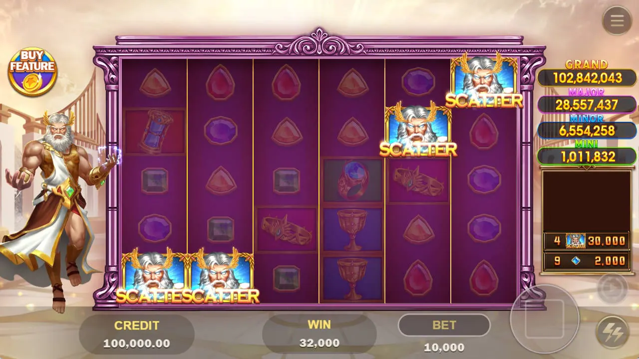 Almighty Zeus winning symbol combination screenshot