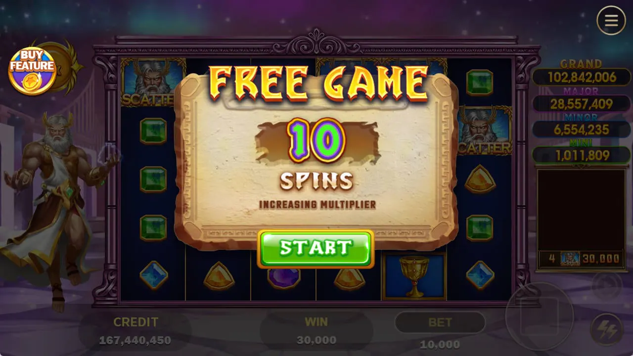 Almighty Zeus Free Game trigger screenshot