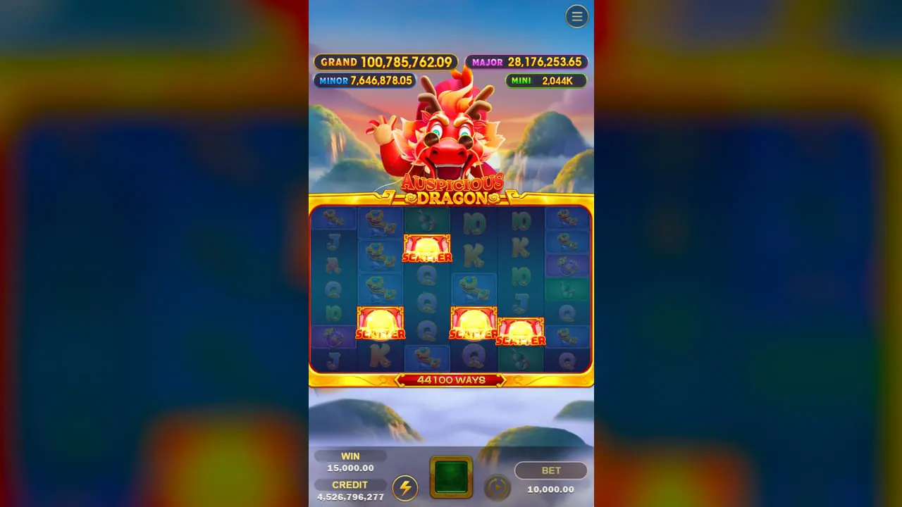 Auspicious Dragon winning symbol combination screenshot