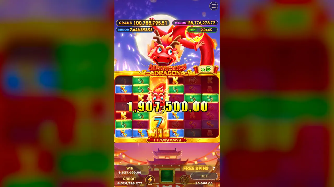 Auspicious Dragon Free Game big win screenshot