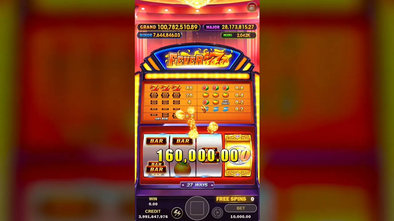 Fever 777 Free Game big win screenshot