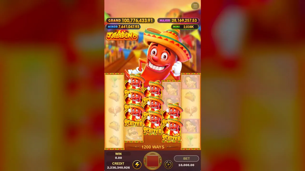 Jalapeno winning symbol combination screenshot