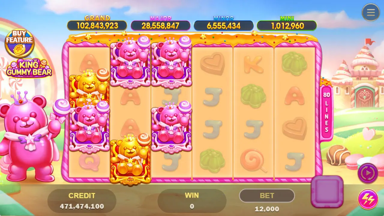 King Gummy Bear winning symbol combination screenshot