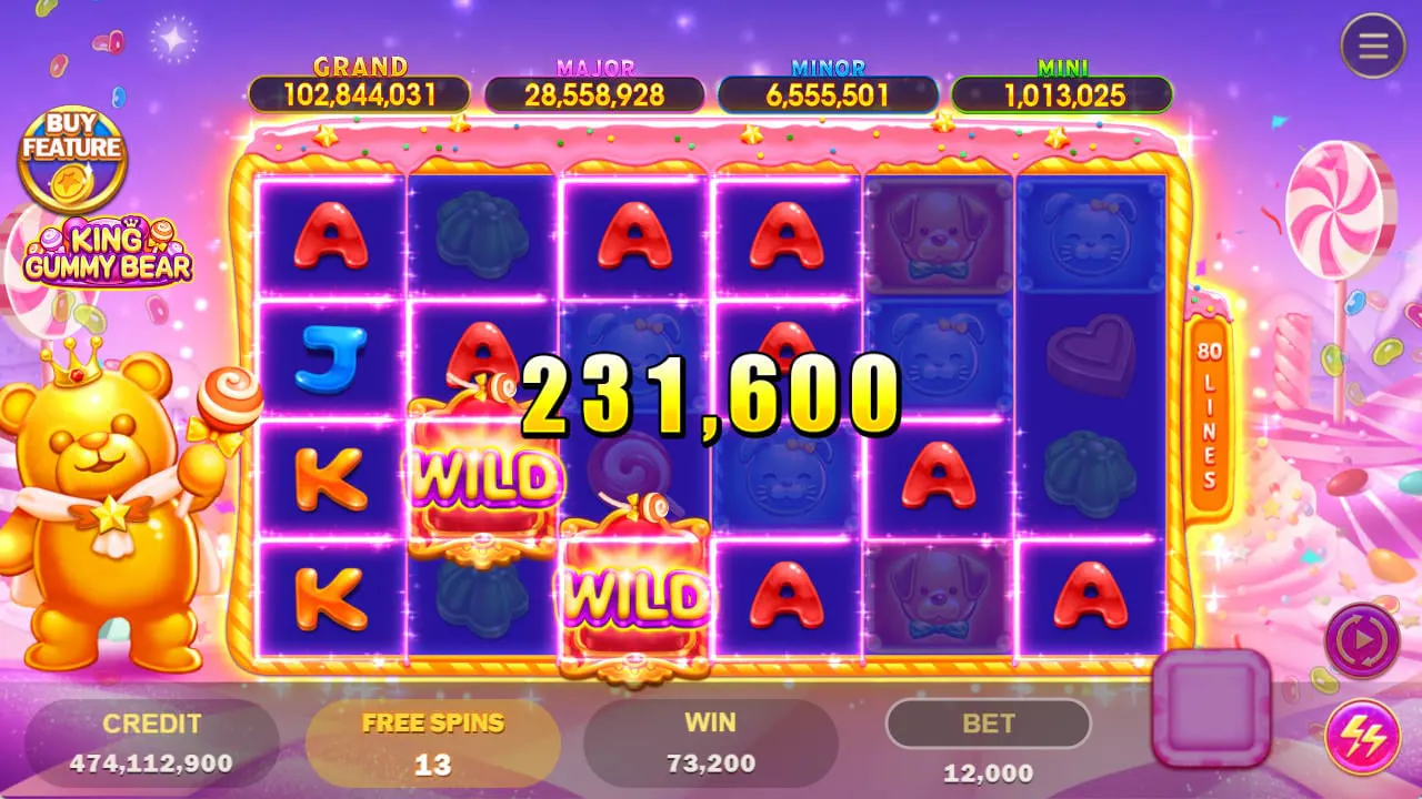King Gummy Bear Free Game big win screenshot