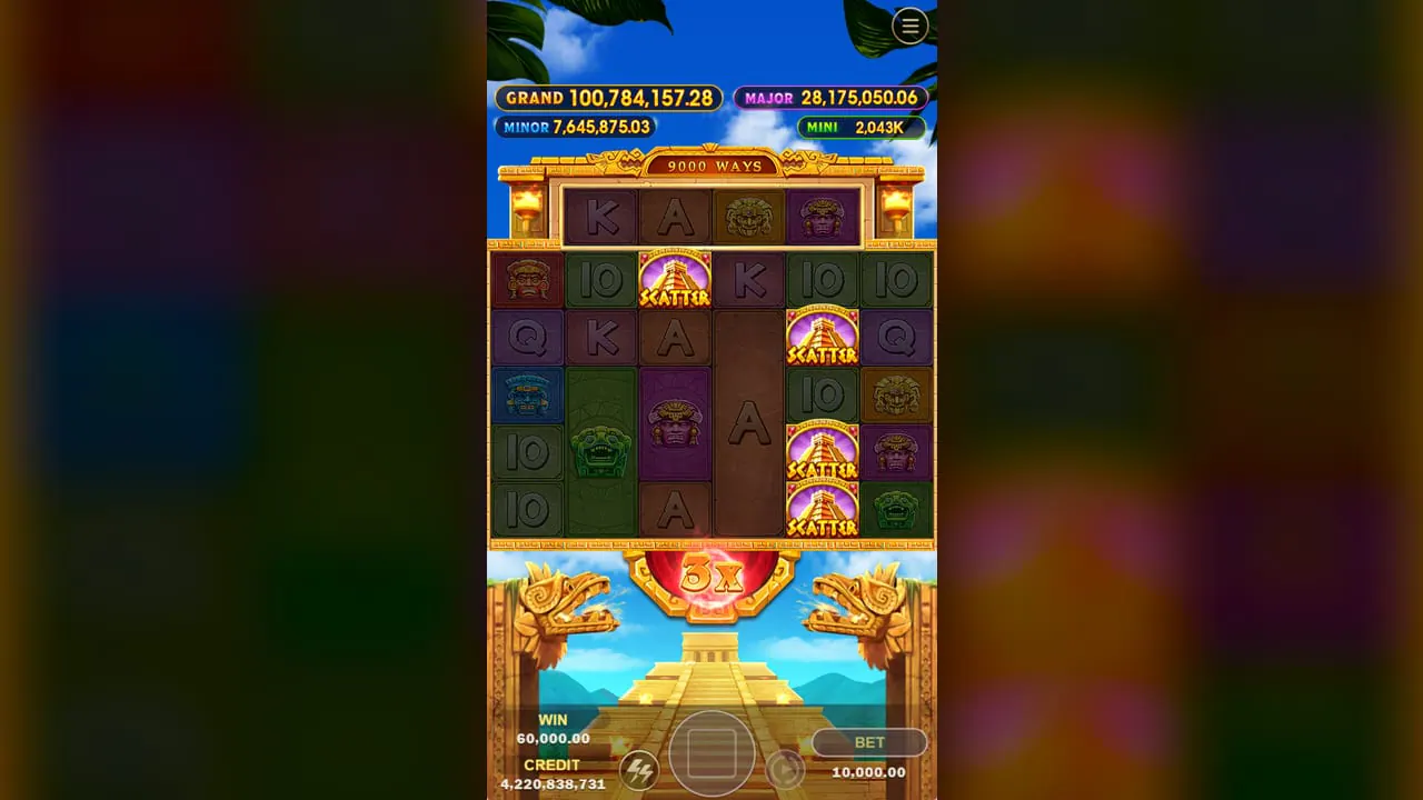 Legend of Aztec winning symbol combination screenshot