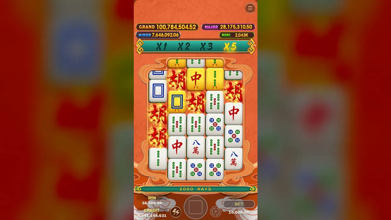Mahjong Gold 2 winning symbol combination screenshot